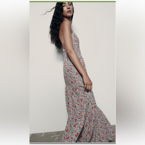 ZARA MIDI FLORAL PRINT DRESS - Picture 4 of 12